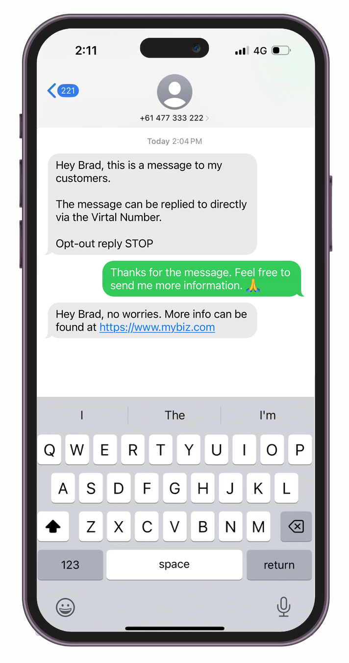 Email SMS - Recipient Reply