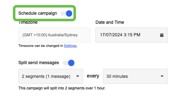 Send MMS - Scheduling