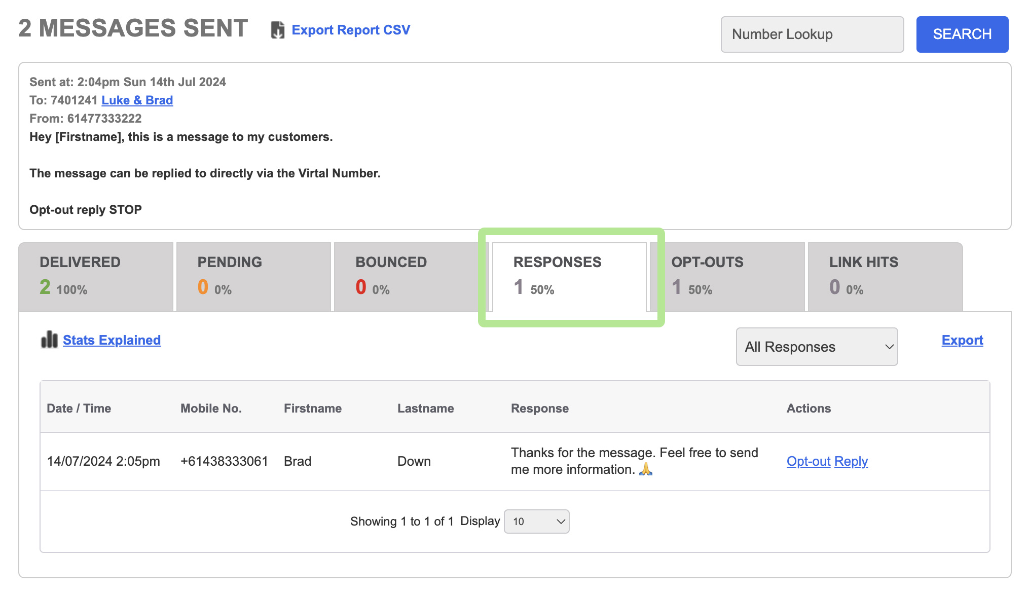 VMN Report Responses
